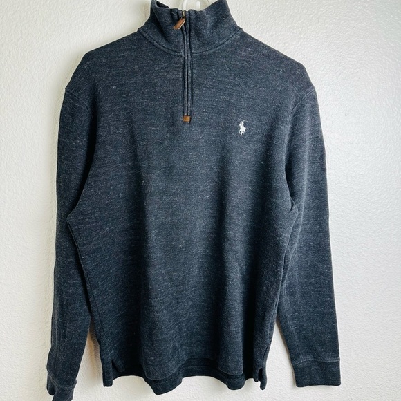 Polo by Ralph Lauren Men's  Quarter Zip Pullover Gray  Sweater Size Medium - Picture 1 of 10